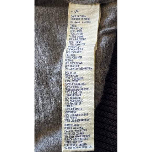 Vintage American Eagle Outfitters Puffer Jacket Coat Faux Fur Hood Blue Small S - Picture 8 of 13